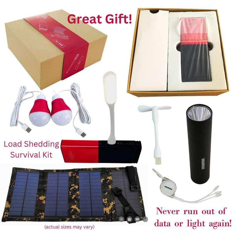Lifespace VG Solar Power Kit with Solar Panel, Power Banks & Accessories Red