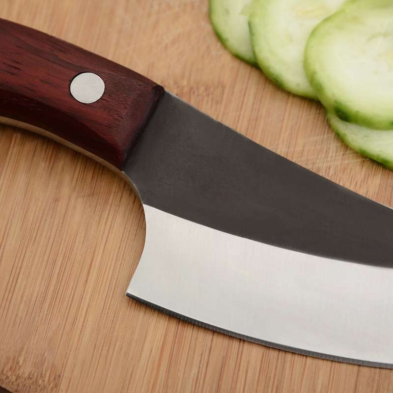 Lifespace Viking Style Chef Knife with Wood Handle & Sheath