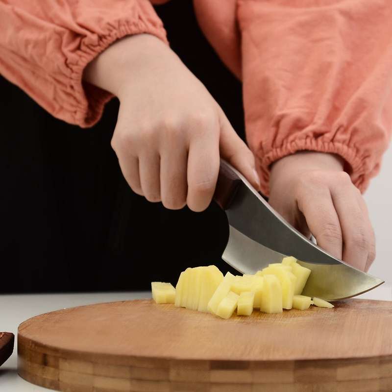 Lifespace Viking Style Chef Knife with Wood Handle & Sheath