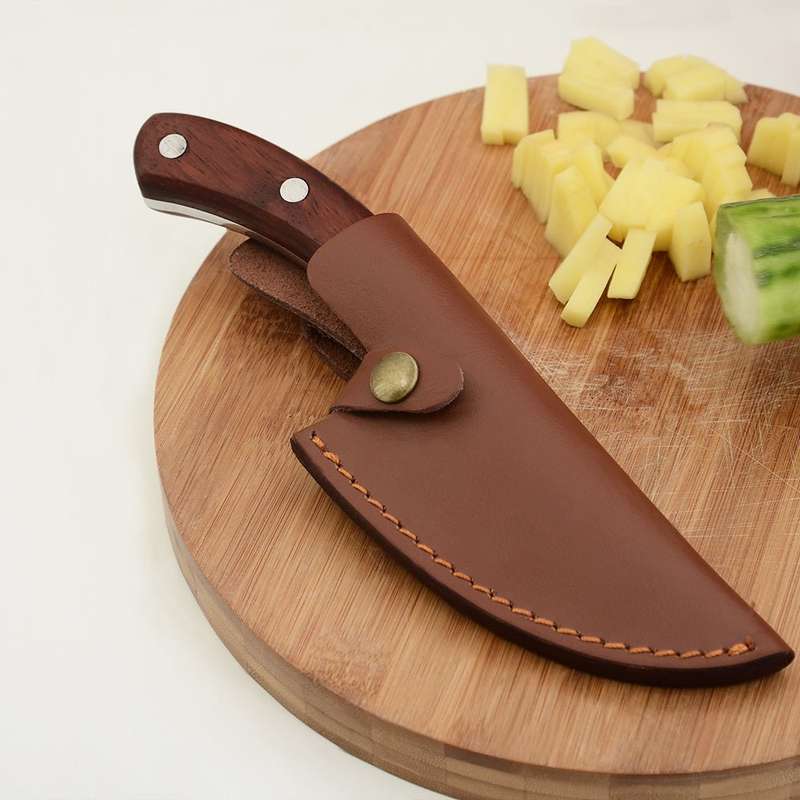 Lifespace Viking Style Chef Knife with Wood Handle & Sheath