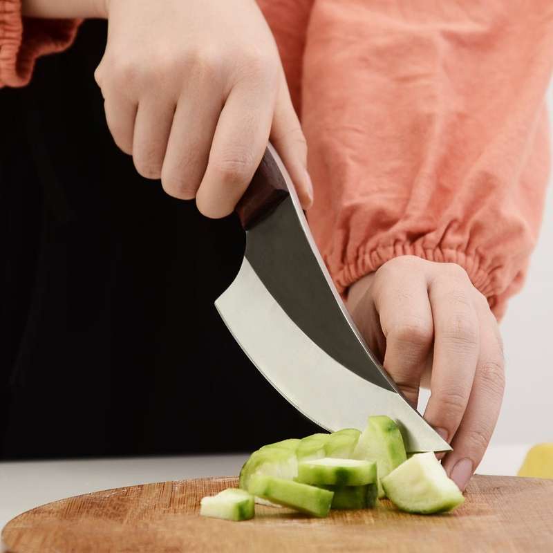 Lifespace Viking Style Chef Knife with Wood Handle & Sheath