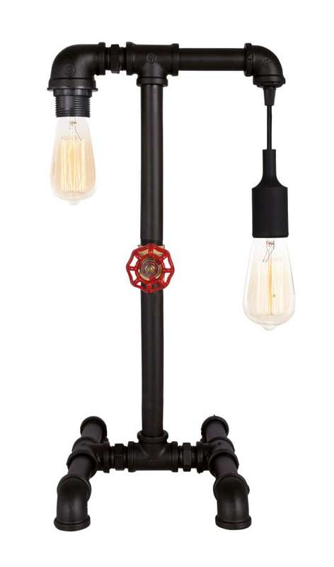 Metal Table Lamp -2x60W ES Height 500mm Base 190mm Width 260mm