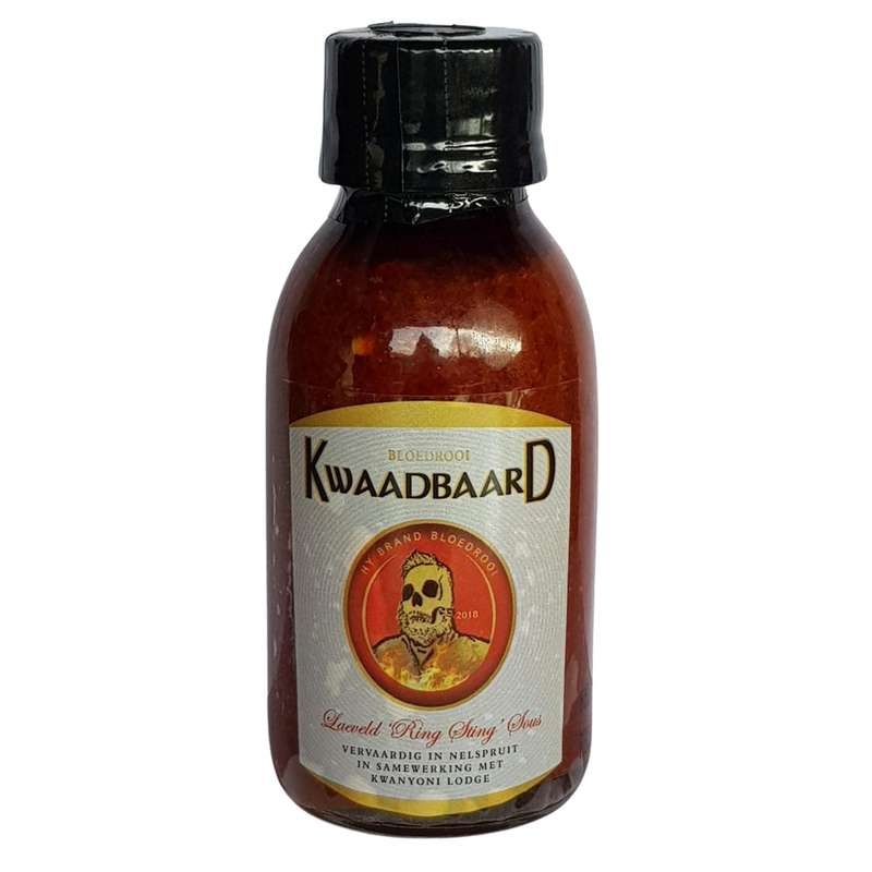 Rooibaard 'Kwaadbaard' Hot Chillie Sauce - "hy brand bloed rooi"