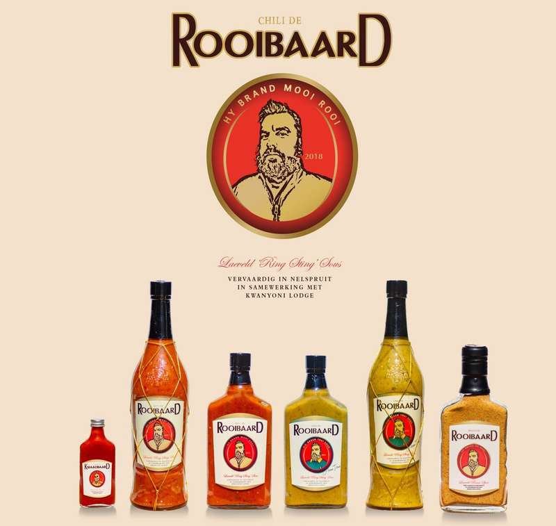 Rooibaard 'Kwaadbaard' Hot Chillie Sauce - "hy brand bloed rooi"