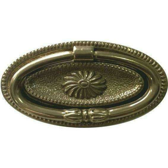 Solid brass antique ring cupboard handle oval