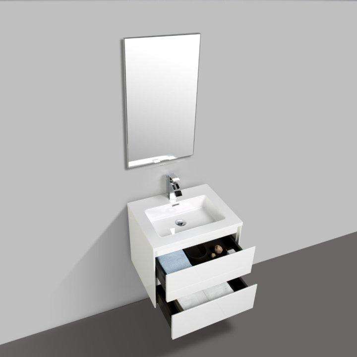 Enzo Cabinet 600 White and Basin