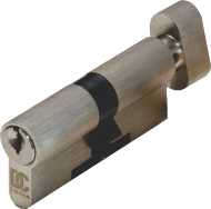Brushed Nickel Knob (Thumb turn) Cylinder - 65mm