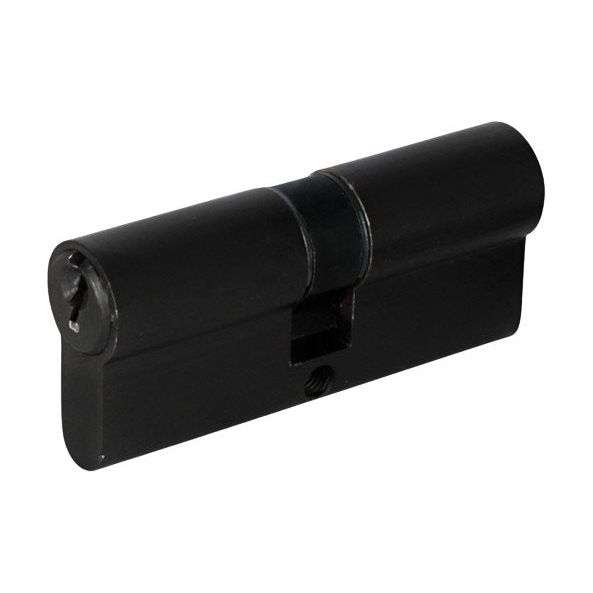 Matt Black Knurled Door Handle Bundle with Cylinder Lock and Cylinder