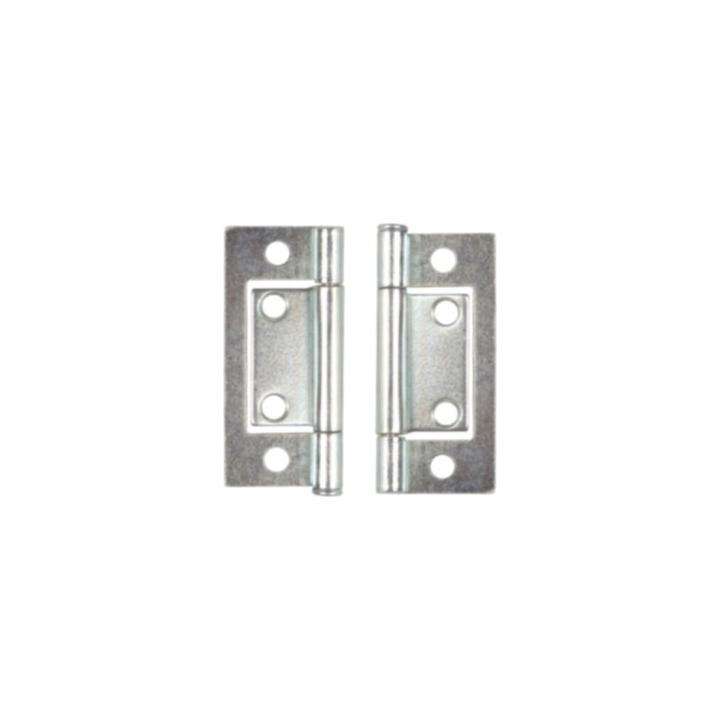 Flush Hinge -50mm - Bright Steel