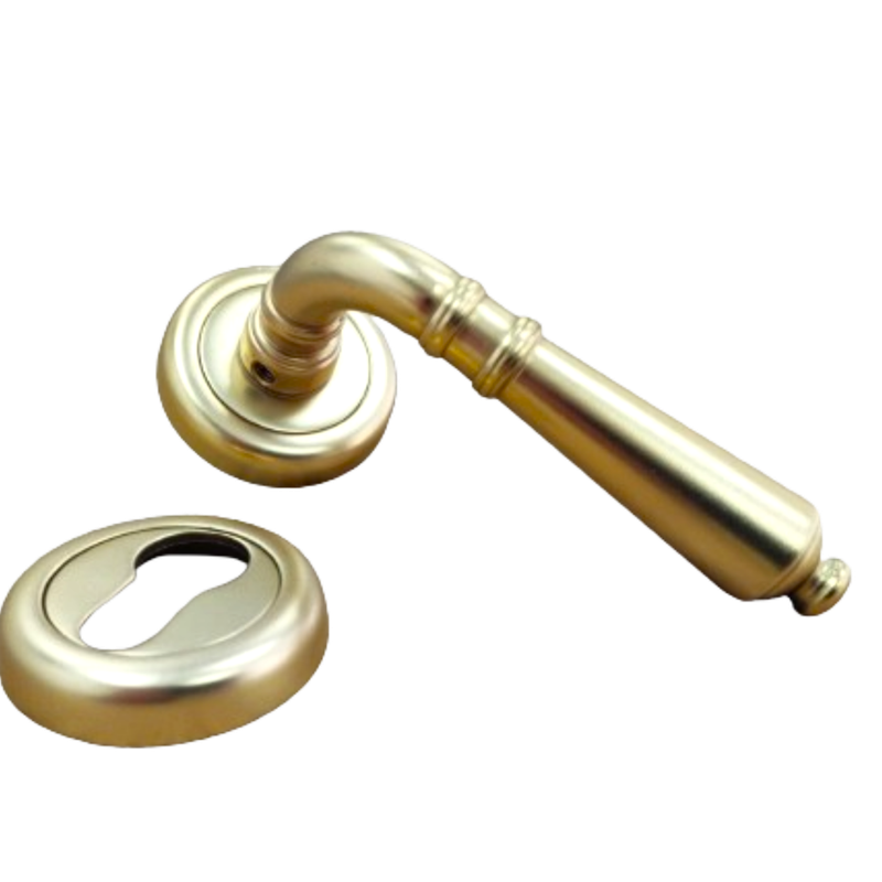 Aurelia Italian lever door handle on round rose