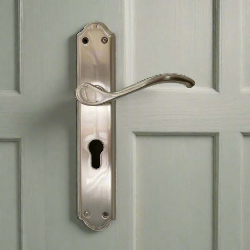 Classic Victorian style lever handle on plate - Tupai