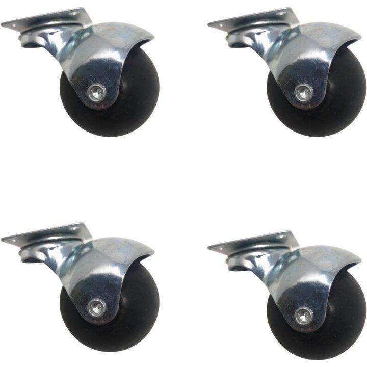 38mm Rubber Castor Wheel on Plate
