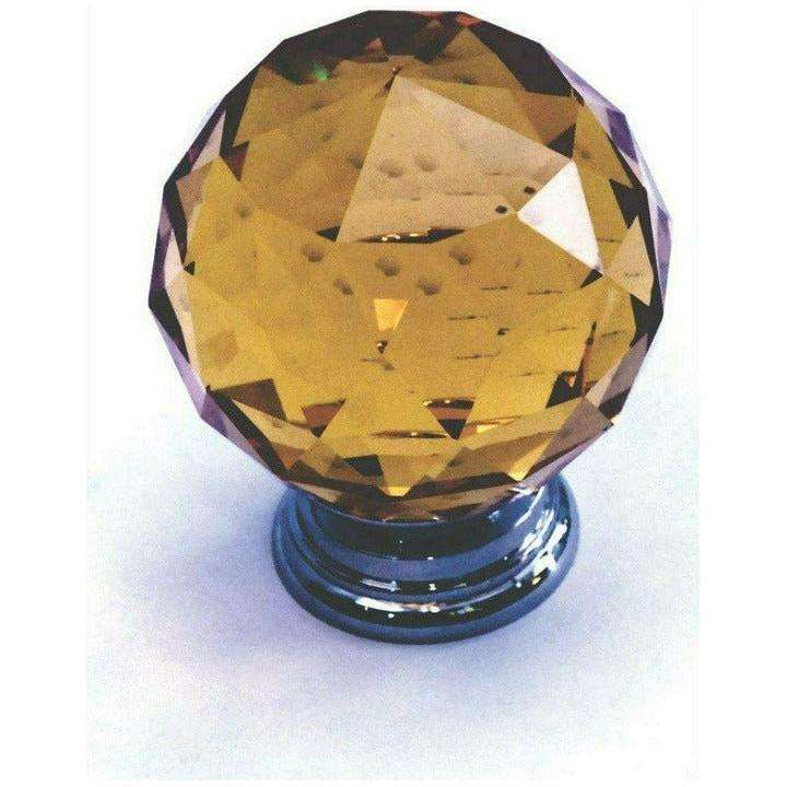 Amber Crystal Door Knob - Ball Type