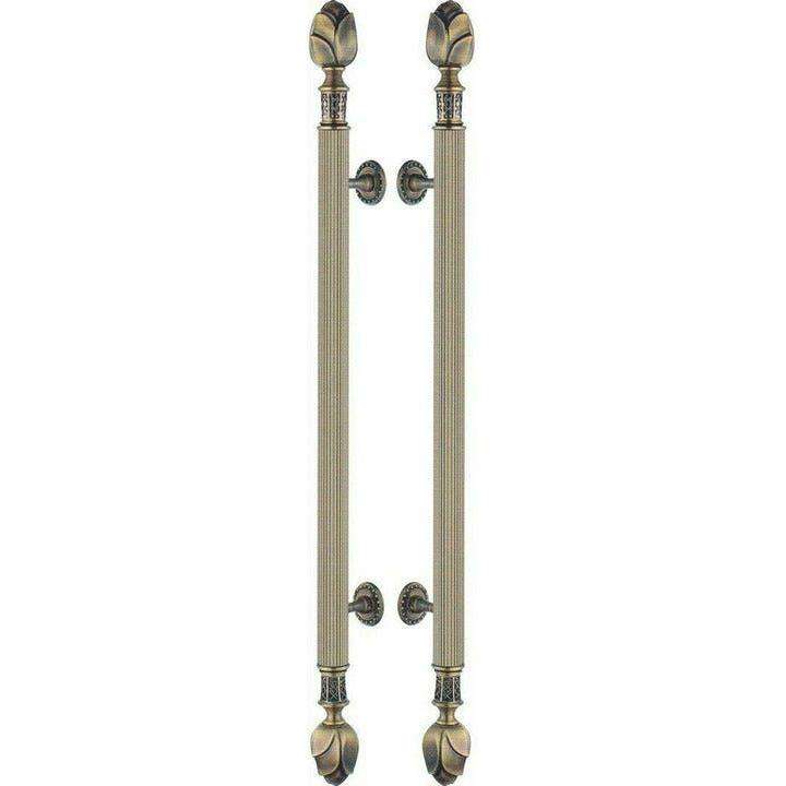 Antique Brass Door Handles -  1200MM - Back-to-Back