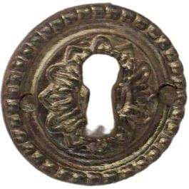 Antique Cupboard Key Plate Round