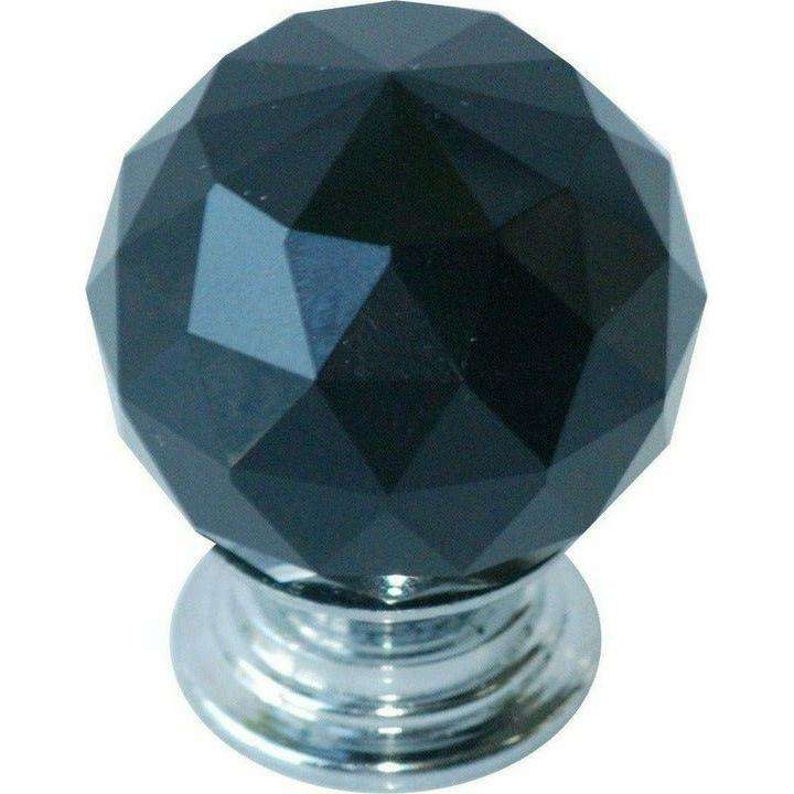 Black and white crystal knob 30mm