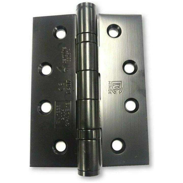 Matt Black Butt Hinge 100mm x 75mm x 3mm - Fire Rated
