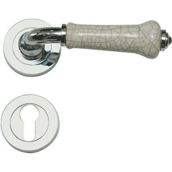Ceramic lever handle on rose