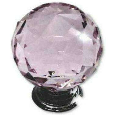 Crystal knob ball type - pink