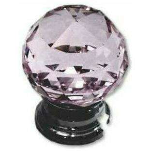 Crystal knob ball type - pink