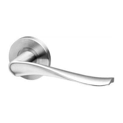 Curved Solid Stainless Steel Handle on Rose