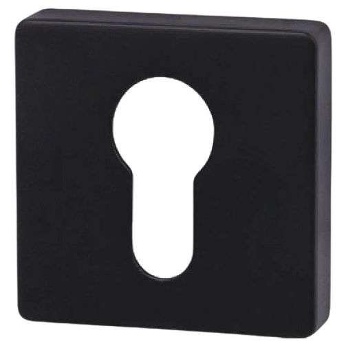 Matt black square escutcheons