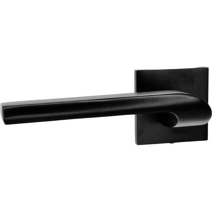 Modern Matt Black Lever Handle on Square Rose