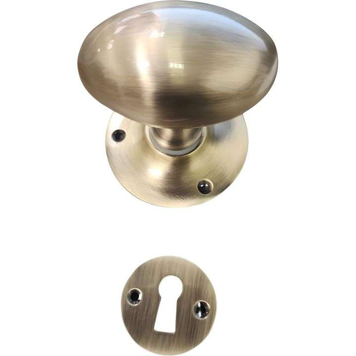 Oval solid brass knob - non-spring action