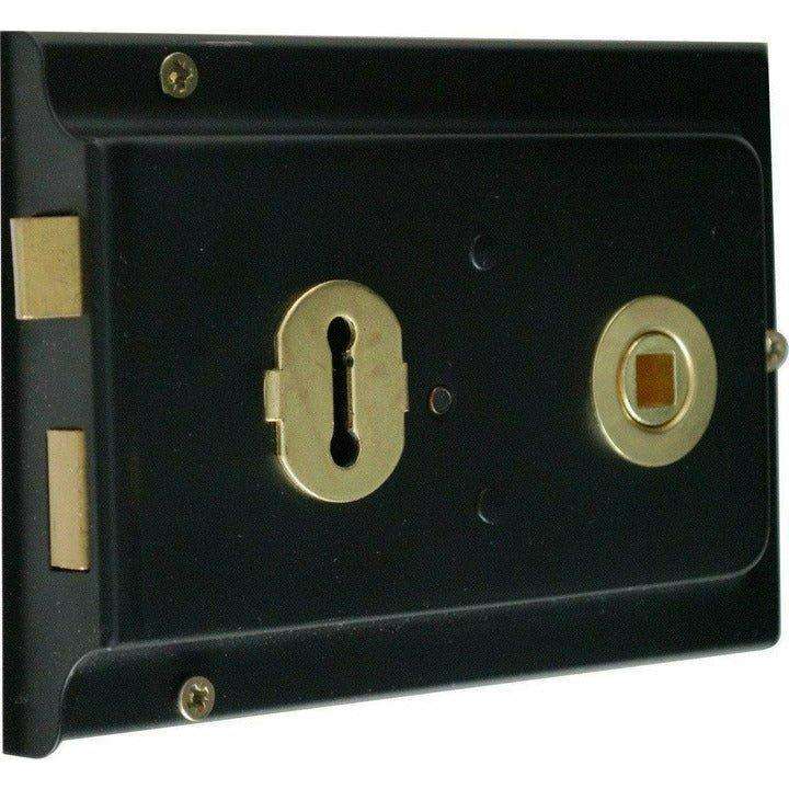 Rim Lock - Black - 150mm x 100mm