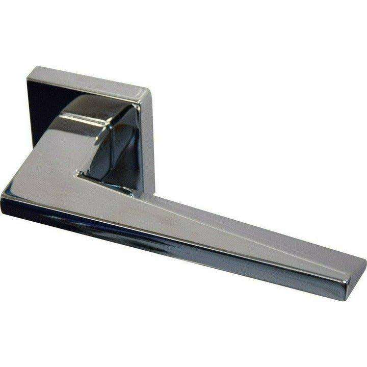 Solid brass italian slim lever handle on square rose