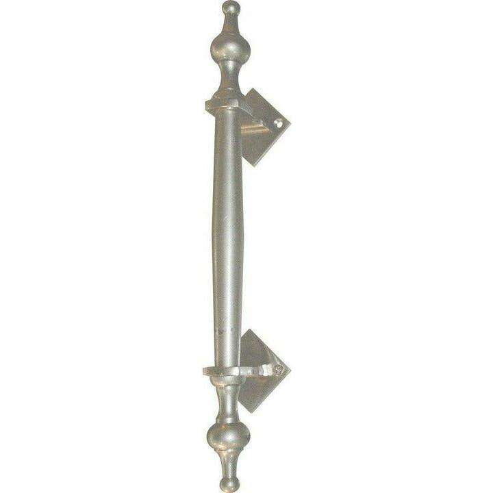 Solid brass pull handle with finials - 295mm