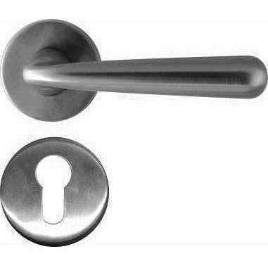 Solid 304 stainless steel lever handle on rose