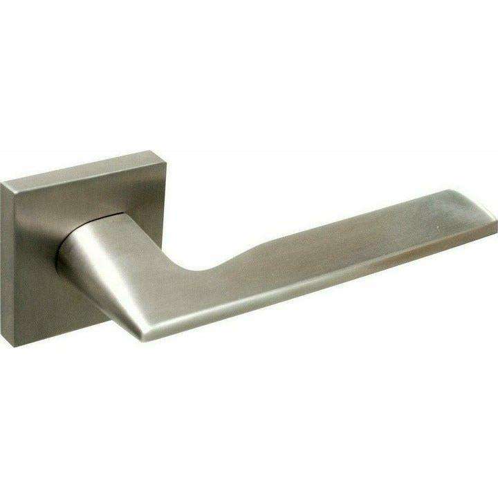 Solid Stainless Steel Lever Handle on Square Rose
