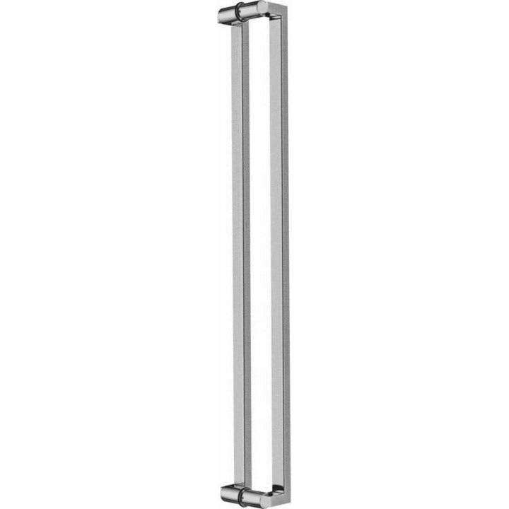 Square offset stainless steel pull handle with round arms