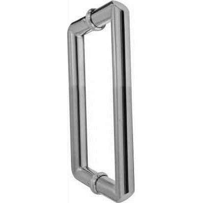 Tubular stainless steel pull handle with indented edges