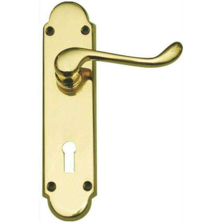 Traditional Victorian lever handle on backplate 165mm