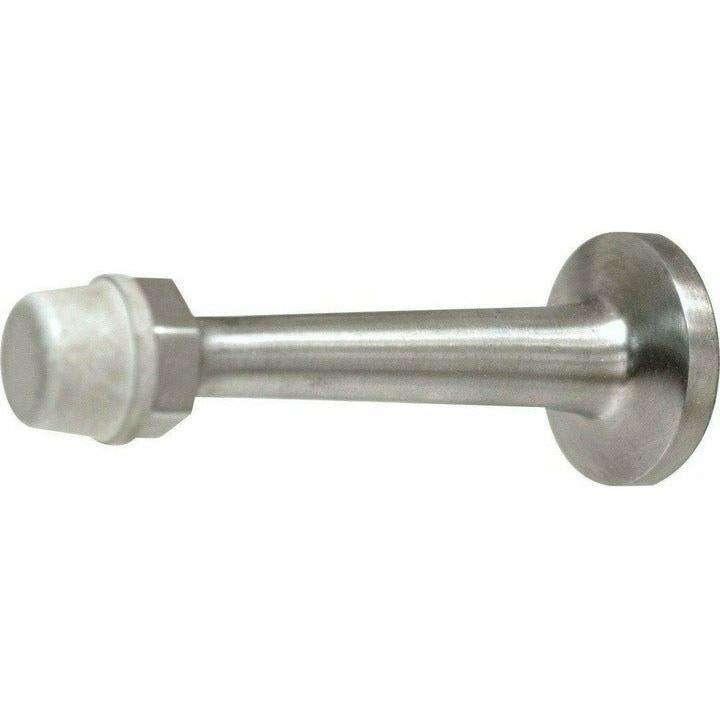 Wall mounted rubber door stop - solid brass