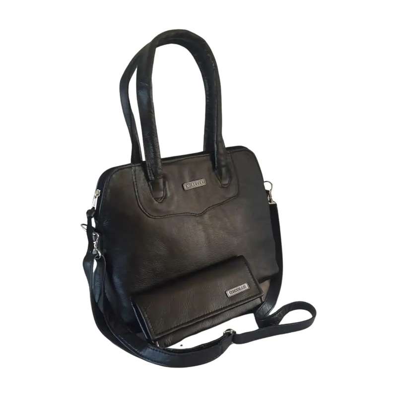 Mirelle Framed Tote Handbag With Protective Feet - Genuine Leather