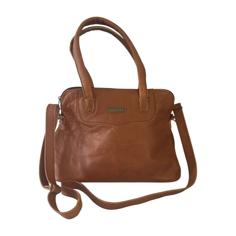 Mirelle Framed Tote Handbag With Protective Feet - Genuine Leather