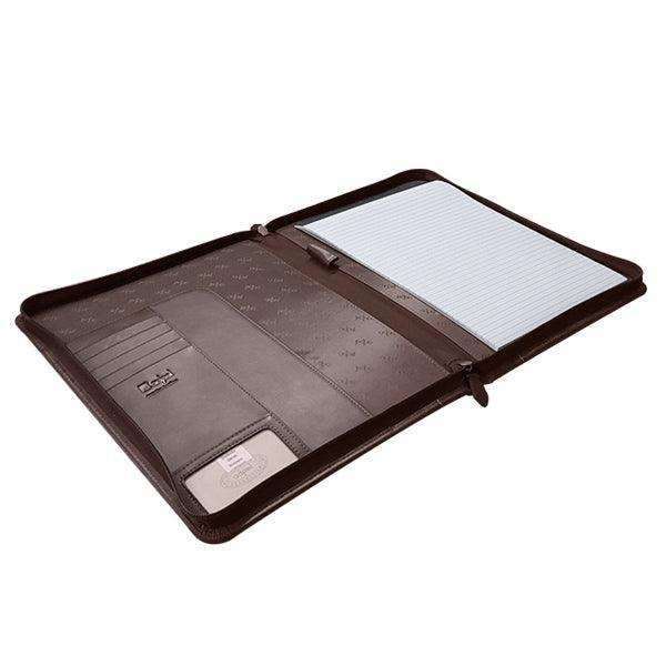 A4 Zip Around Folder - Genuine Leather - Business - Student - Brown