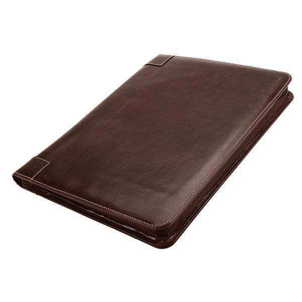 A4 Zip Around Folder - Genuine Leather - Business - Student - Brown