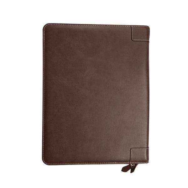 A4 Zip Around Folder - Genuine Leather - Business - Student - Brown