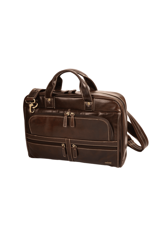 Capri Genuine Leather Computer Laptop Bag - Brown