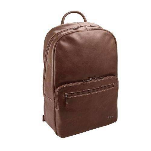 Emmy Backpack, Genuine Leather, 15.4 Laptop - Brown | MIRELLE