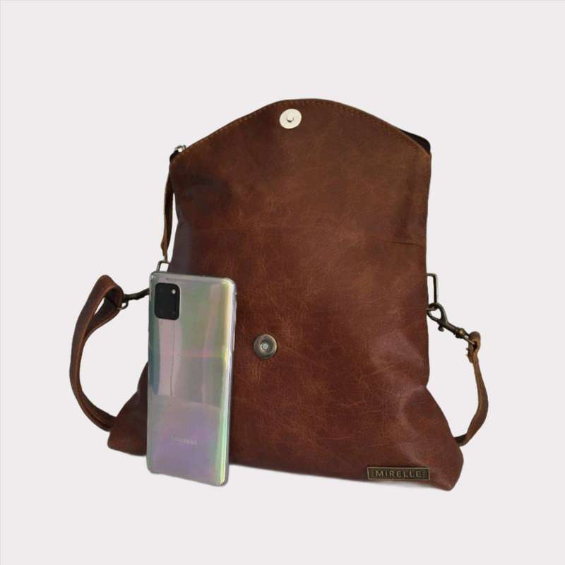 Genuine Leather 3-Way Convertible Backpack | Messenger Handbag - MIRELLE