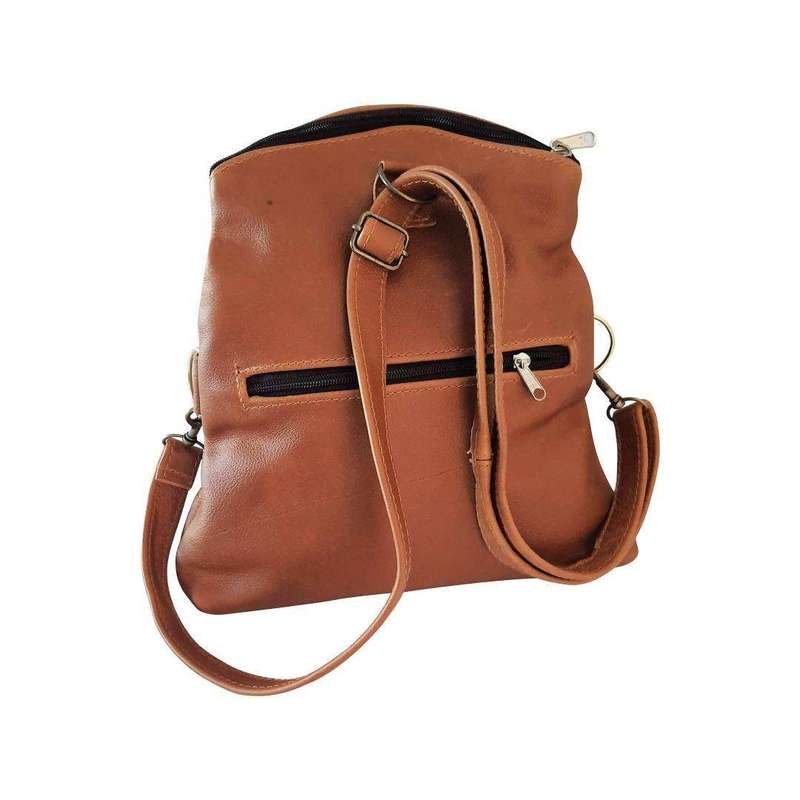 Genuine Leather 3-Way Convertible Backpack | Messenger Handbag - MIRELLE