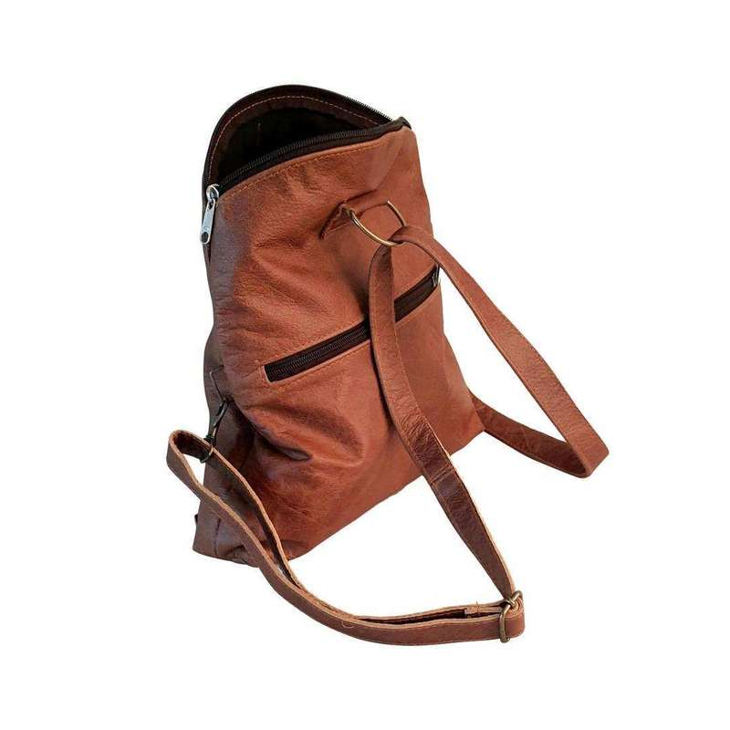 Genuine Leather 3-Way Convertible Backpack | Messenger Handbag - MIRELLE