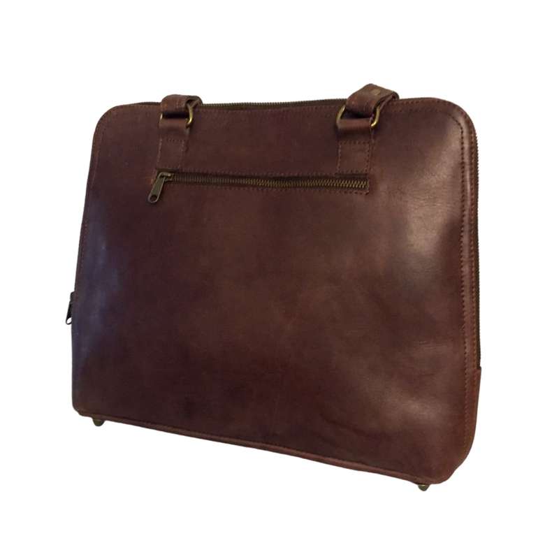 Genuine Leather Sassy Laptop Bag - Ladies - 13-inch - Brown | MIRELLE