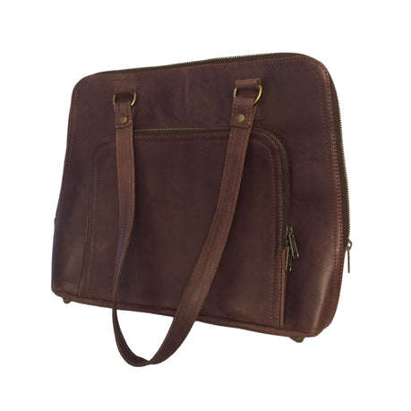 Genuine Leather Sassy Laptop Bag - Ladies - 13-inch - Brown | MIRELLE