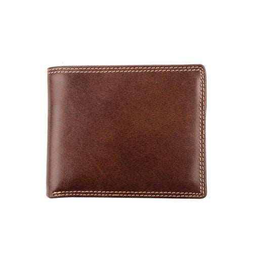 Genuine Leather Wallet Notes and Cards - No Coin Holder - Brown